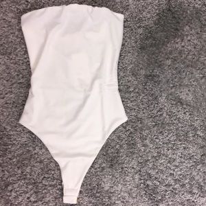 Strapless white bikini